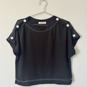 SLINE Black Button Blouse